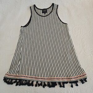 Anthropologie W5 Tank Top‎ Women's Medium Double Stripe Tassel Fringe